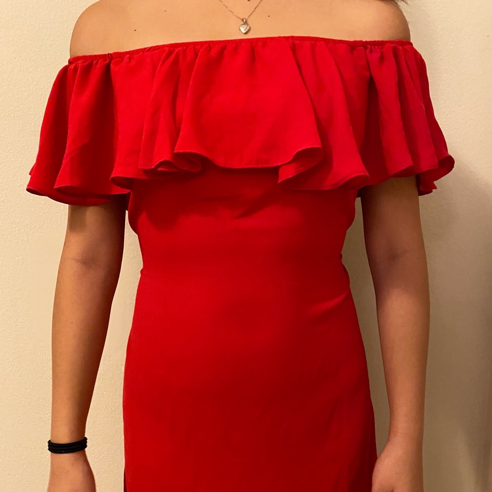 “Forever 21 Red Off The Shoulder Dress”